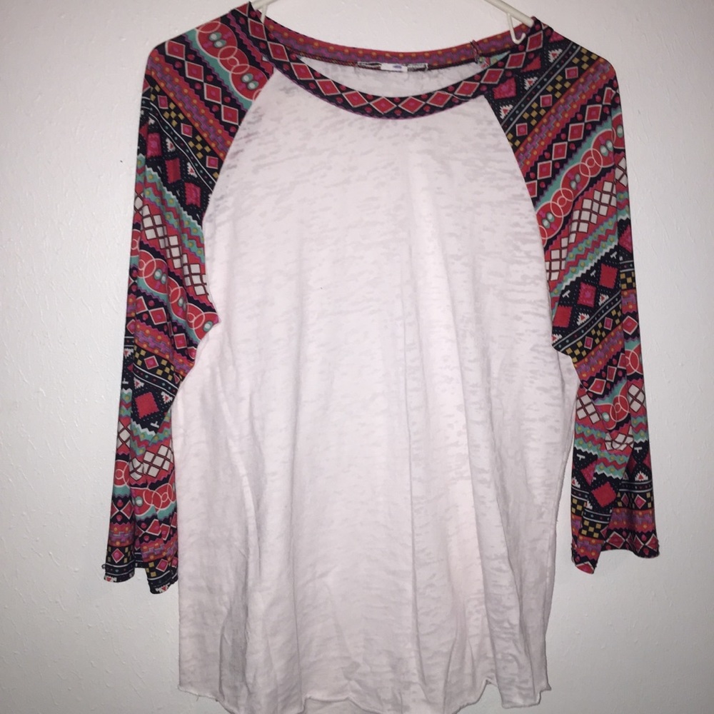 Patterened Baseball Tee